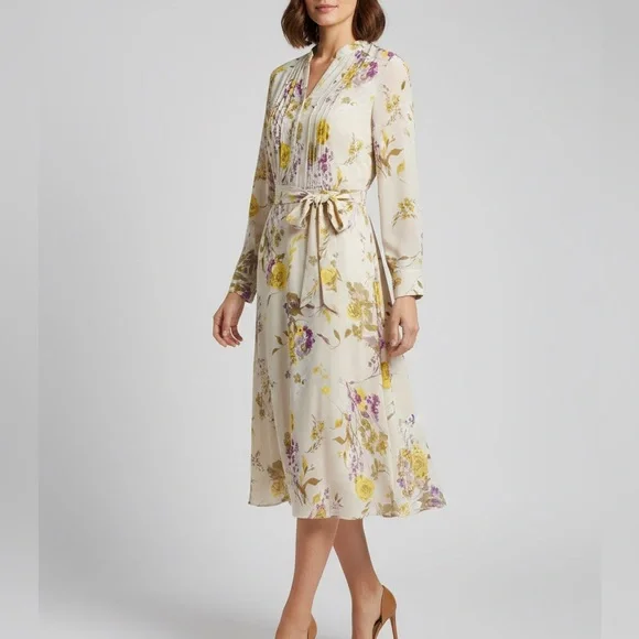 Nanette Lepore Cream Floral Dress - Picture 1 of 8